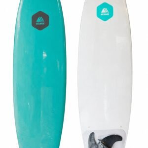 SURFING BOARD WITH FIBER GLASS ON TOP AND BOTTOM